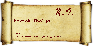 Mavrak Ibolya névjegykártya